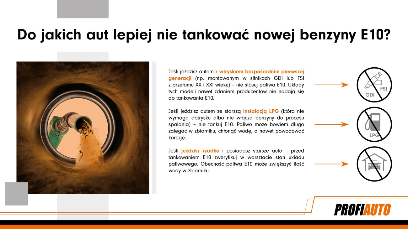 Kiedy nie tankować paliwa E10 ProfiAuto